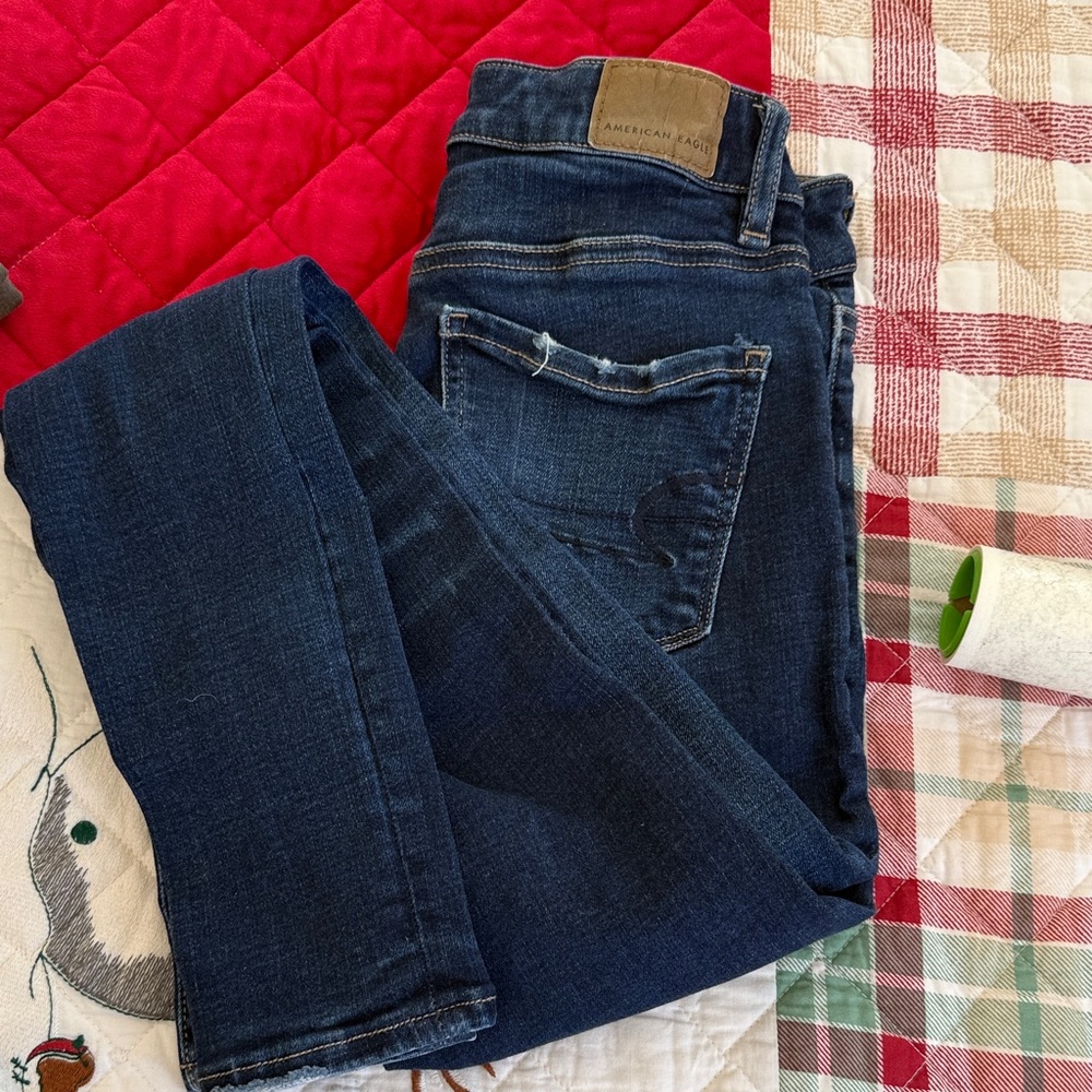 American Eagle Outfitters Women's Dark Blue Skinny Jeans